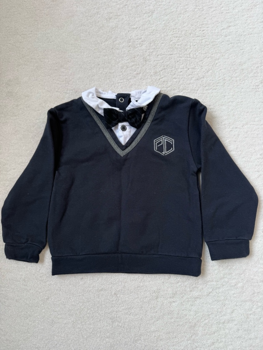 Patachou Boys Bowtie and Shirt Sweater